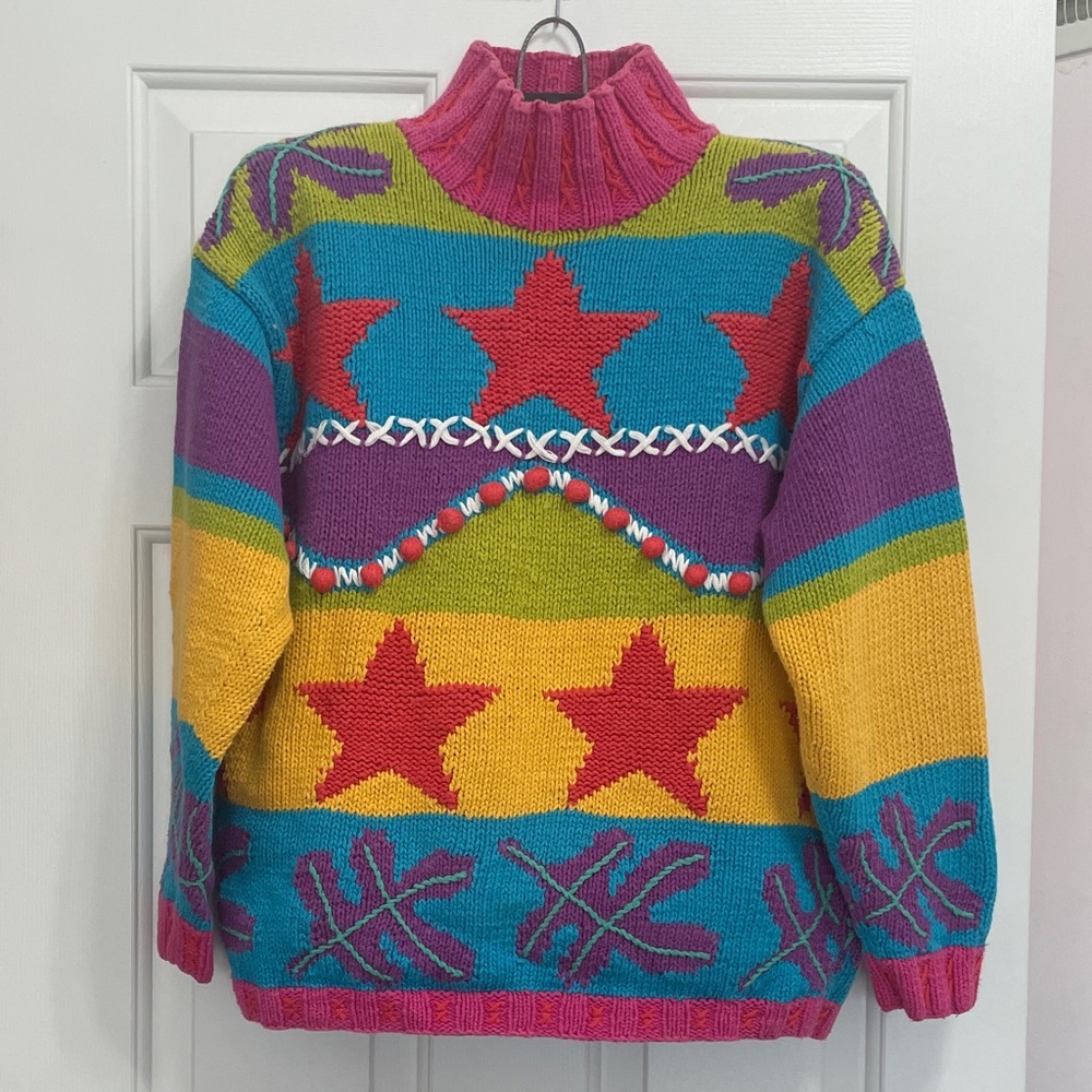 The Limited Multicolor Star Pattern Women's Sweater